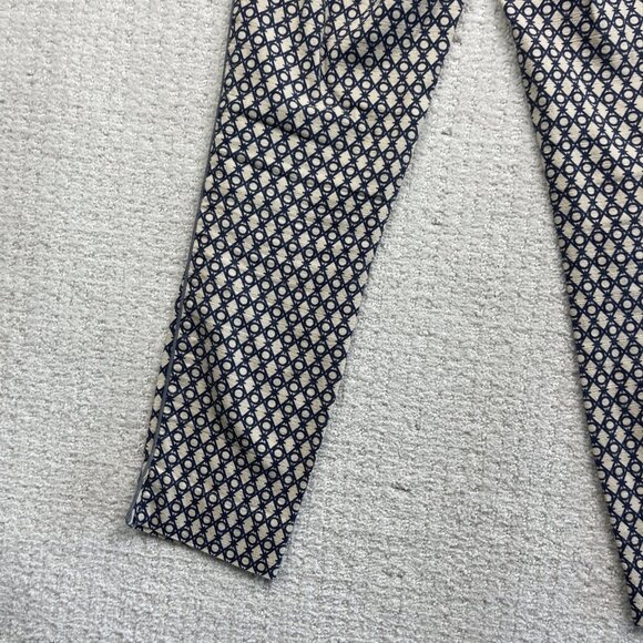 Cartonnier Women's Blue/Off-White Pants Boho Geometric Pattern AOP Size 0 - Picture 9 of 11